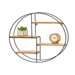 Round Metal Wall Mount DisplRay Organizer Holder 4 Shelf to Store and Show Off Small Collectibles wood display wall shelf design
