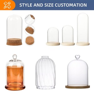 Cúpula de <span class=keywords><strong>Cristal</strong></span> Redonda Vacía de Tamaño Mediano con Base Negra, Ideal para Navidad y Bodas, Cubierta de <span class=keywords><strong>Cristal</strong></span> para Flores, Venta al por Mayor de Fábrica - Product Image 4