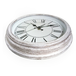 Vintage White French Style Round Retro Antique Shabby Chi Wall <b>Clock</b> - Product Image 3