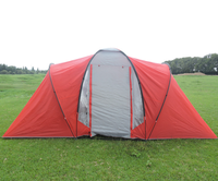 Tente de luxe à deux étages pour 4 à 6 personnes, idéale pour le camping familial et la randonnée en plein air, avec des poteaux en fibre de verre à armature droite