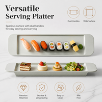 Assiette en mélamine de luxe moderne et contemporaine, forme irrégulière, avec poignées, gris spatial mat, double anse, incassable, pour buffet et usage hôtelier