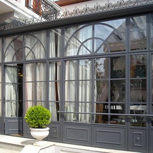 Pintu depan kaca ganda desain sederhana Interior eksterior Arched Corten Steel pintu Prancis - Product Image 2