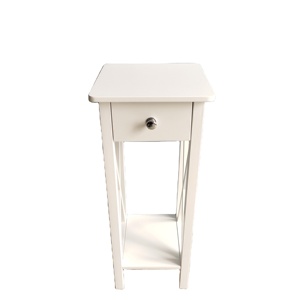 Classical Elegant Bedsid Cabinet Bedroom Night Stand Bedside <strong>Table</strong> with 1 Drawers <strong>Side</strong> <strong>Table</strong> <strong>White</strong> - Product Image 1