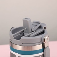 Grande Tasse Isotherme Portable Grande Capacité en Acier Inoxydable 304 avec Paille pour Enfants et Bureau – Idéale pour le Sport et la Voiture