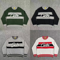 Pull-over en tricot personnalisé avec logo et motif, style streetwear américain, pull pour homme