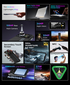 Hotwav Cyber 16 Pro, Teléfono Inteligente Resistente de 6.6 Pulgadas, 108MP, 120Hz, IP69K, Resistente al Agua y a Golpes, Doble 4G, 8+512GB, Android 15 - Product Image 4
