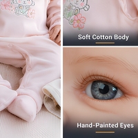 Muñeca Bebé Reborn de 55 cm, Hecha a Mano, de Vinilo y Algodón Suave, Modelo de Bebé con Gorro de Punto Rosa, Venta al Por Mayor, OEM, ODM