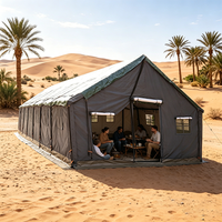 Tente de réception commerciale robuste 5m x 15m, structure en acier galvanisé, imperméable, 4 saisons, tente de glamping safari extérieure