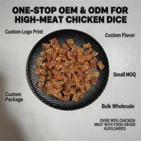 Friandises pour chiens personnalisées OEM ODM : Dés de poulet riches en protéines, sans céréales, pour la santé de la peau et du pelage, friandises à mâcher pour animaux de compagnie, poulet pur et naturel