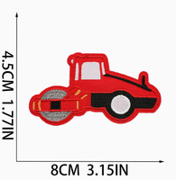 Patch brodé pour véhicule, Patch de réparation de véhicule de chantier de dessin animé, Décoration de sac, Patch brodé d'excavatrice, Tracteur