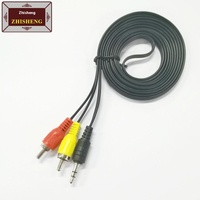Câble Audio 3.5mm 3m Un à Deux Double Lotus RCA Rouge Jaune Veste PVC Adaptateur AV Polyvalent pour Console de Jeu Câble Casque Aux