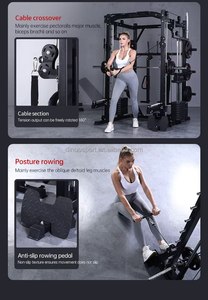 Machine Smith Commerciale Complète et Fonctionnelle Dinuo Steel Gym pour Exercices des Bras et <span class=keywords><strong>Musculation</strong></span> Unisexe - Product Image 5
