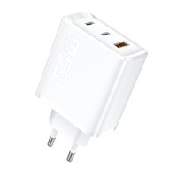 Pengisi Daya Dinding Cepat Mini Eu Plug QC3.0 dengan Port Type-C & USB (12W-100W) Desain Tahan Api untuk Ponsel