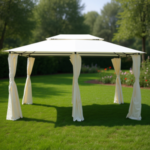 Carpa de Jardín Blanca de 157.5x118.1 Pulgadas con Cortinas para Eventos y Celebraciones al Aire Libre, Impermeable, de Aleación de Aluminio - Product Image 2