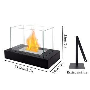 Chimenea de mesa de metal cuadrada Chimenea de combustible de bioetanol Fogata decorativa para interiores y exteriores - Product Image 6