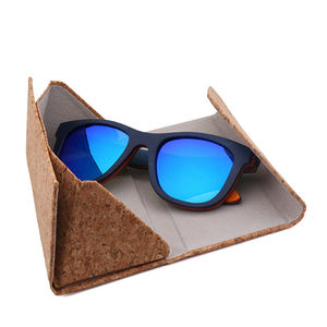 カスタムロゴサングラスケースエココルク木製スリム磁気折りたたみメガネ手作り三角形 - Product Image 4