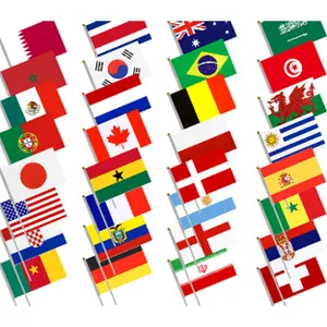 यचोन थोक बड़े खेल खेल राष्ट्रीय मुद्रित ध्वज आउटडोर सभी देशों के सस्ते कस्टम मेड झंडे