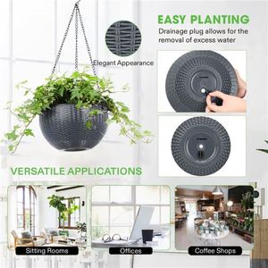 ตะกร้าห้อยผักผลไม้ทรงรี ทำจากปอกระเจา ใบไม้สีเขียว ปิดผนึก สำหรับเก็บของ  วัสดุจากหญ้าทะเล ทอจากสาหร่ายทะเล ผลิตในเวียดนาม - Product Image 3