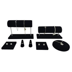 Nhà Máy Trực Tiếp Màu Đen Mở Nhung Đồ Trang Sức Nhẫn Và Vòng Cổ Hiển Thị Đứng Thanh Lịch Đạo Cụ Thiết Lập Cho Hiển Thị Phụ Kiện - Product Image 2