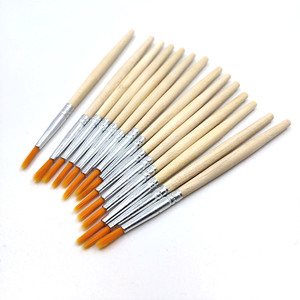 Pinceau à manche en bois pour nail art, pointe en nylon, léger, pour le maquillage et le modelage des sourcils, idéal pour les travaux de précision - Product Image 3