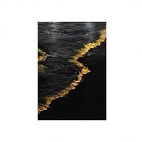 Peinture à l'huile sur toile JIANZHI Noir et Or, tons sombres, texture épaisse, art mural, paysage moderne, fait main, cadre 3D, décoration intérieure
