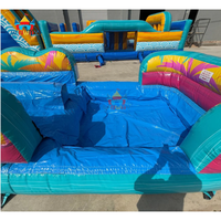 Maison gonflable commerciale de rebond de cocotier de Tropica d'été de PVC et glissière d'eau pour la location de vacances