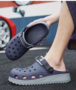 Chaussures de marche à semelle épaisse ondulée, sandales convertibles, chaussures décontractées légères pour hommes, design multi-trous ventilés pour la plage et la piscine - Product Image 5