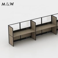 Système de cloisonnement de bureau réglable en mélamine et aluminium M&W Modern Furniture pour poste de travail à domicile, bureau et école