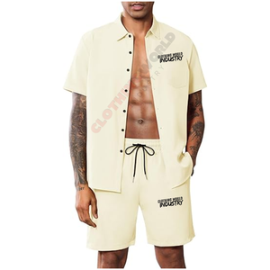Ensemble chemise et short noirs sur mesure, vêtements décontractés, design de logo personnalisé, tenue d'été. - Product Image 6
