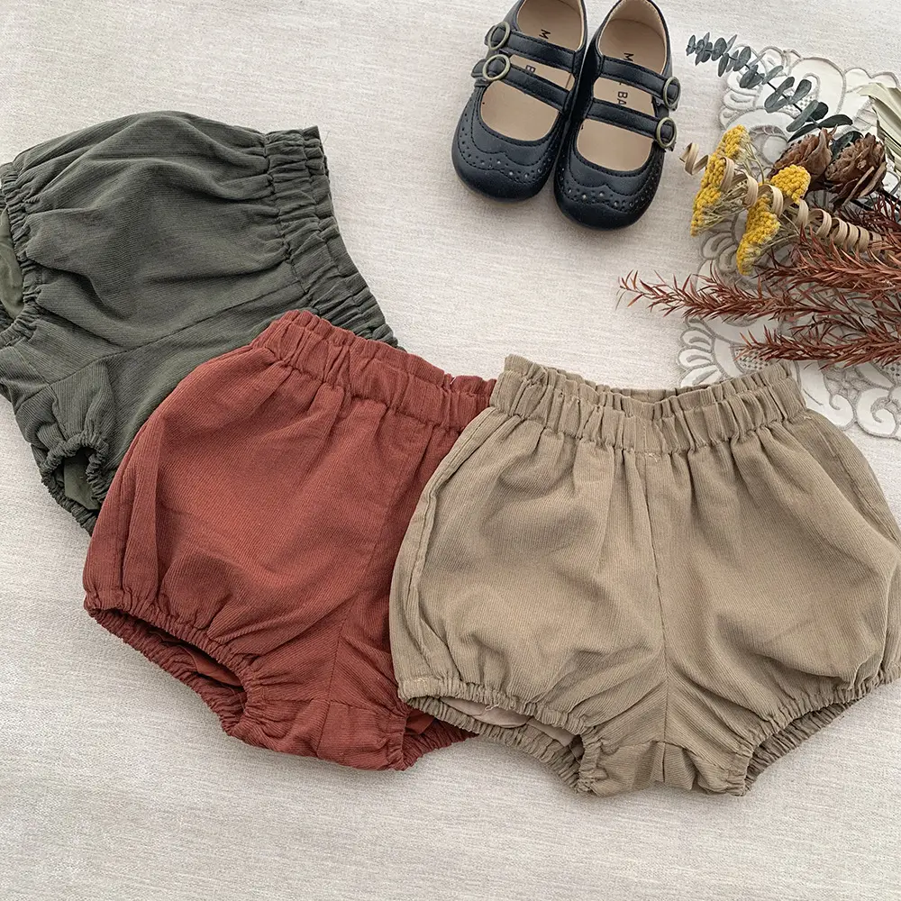 Benutzer definierte Handelsmarke Korean Autumn Cord Shorts Hosen Bloomers für Kinder Mädchen Cord Babyhose