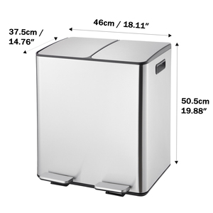 Cubos de <span class=keywords><strong>basura</strong></span> de <span class=keywords><strong>reciclaje</strong></span> de acero inoxidable, pedales de pie, cubos de almacenamiento de doble compartimento para cocina, oficina, Hotel, Hospital, uso de <span class=keywords><strong>reciclaje</strong></span> - Product Image 6