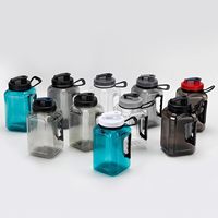 Bouteille d'eau en plastique personnalisable avec logo, grande capacité 2,4 L, en PET, sans BPA, avec poignée, pour le sport