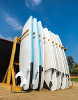 Planche de surf IXPE Soft Top avec logo personnalisable, fond rigide en époxy sous vide, fibre de verre, mousse EPS écologique, garantie 1 an, résistante à l'eau