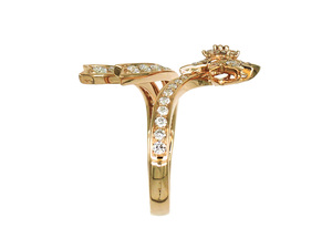 Anillo de Oro Sólido de 18K con Diseño de Estrella Cometa, Completamente Adornado con Diamantes, Diseño Abierto Elegante para Mujer, Joyería Fina - Product Image 6