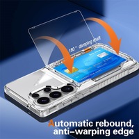 Étui de protection hybride transparent antichoc en TPU et PC avec 4 emplacements pour cartes pour Samsung Galaxy S26 S25 Edge S24 Plus S23 Ultra