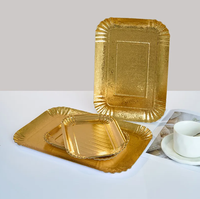 Assiette à gâteau en papier ronde et rectangulaire, plateau à gâteau en papier, assiette en papier pour fête