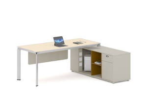 Bureau de direction avec cadre en PVC, design contemporain et moderne, résistant à la rouille et aux rayures, tiroir de rangement, utilisation commerciale/au bureau à domicile - Product Image 5