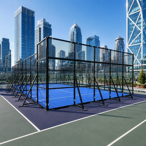 Cancha de Pádel Móvil Desplegable, Conjunto Completo de Acero Galvanizado, Cancha de Tenis de Pádel Portátil para Alquiler de Eventos de Corta Duración - Product Image 1