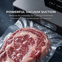 Scelleuse sous vide entièrement automatique, scelleuse d'emballage de cuisine avec largeur de scellage de 30 cm, tube de vide externe et modes sec/humide