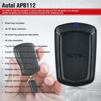Simulateur de clé intelligent Autel APB112 (unité principale et câble USB) pour IM608 IM508 46 4D, émulation de puce Toyota H, outil IMMO pour toutes clés perdues