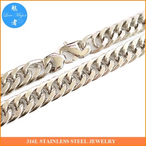 Cadena <span class=keywords><strong>de</strong></span> eslabones dobles <span class=keywords><strong>de</strong></span> 16mm <span class=keywords><strong>de</strong></span> ancho, collar <span class=keywords><strong>de</strong></span> joyería <span class=keywords><strong>de</strong></span> acero inoxidable, Color plata - Product Image 2