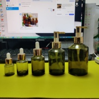 Maßgefertigte 10 ml 2Oz 15ml 30ml 60ml 100ml Glas-Pipettenflaschen Mattiert Rosa Blau Bernsteinfarben für Kosmetik Ätherische Öle Serum Tropfflaschen