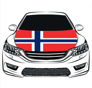 Housse de capot de voiture drapeau Norvège équipe nationale de <span class=keywords><strong>football</strong></span> 2026 de haute qualité, en tissu polyester, vente directe, prix abordable - Product Image 1