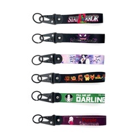 Porte-clés en alliage de zinc de style JDM, minimaliste et moderne, avec cordon de poignet et pendentif