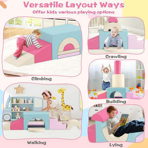 Juego de 7 Bloques de Espuma Suave para Escalar para Bebés y Niños Pequeños, con Cubierta Extraíble de Cuero PU para Área de Juegos Interior - Product Image 6