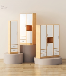 Armario Ropero de Gran Capacidad Personalizado de Tablero Sintético, Estanterías de Madera y Librerías para Sala de Estar - Product Image 3