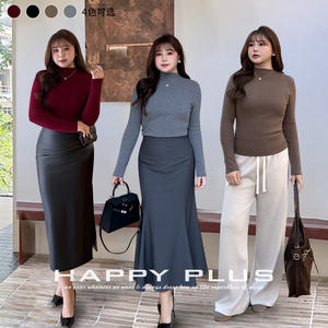 Suéter de Punto para Mujer Talla Grande Runqi, Manga Larga, Antipilling, Grosor Medio, Otoño Invierno, Capa Básica - Product Image 3