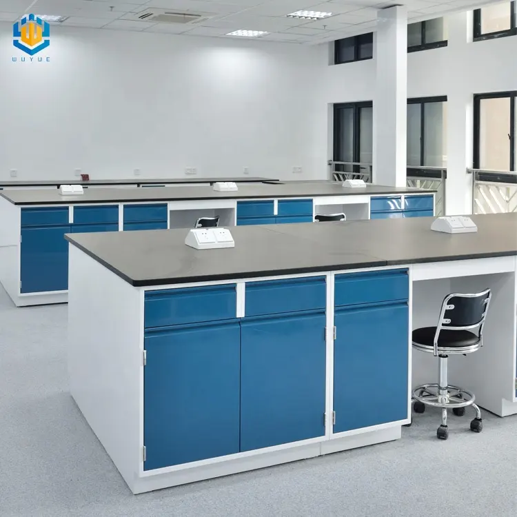 Mesa de trabajo para laboratorio químico, mueble de laboratorio, Banco de isla, mesa central para biotecnología