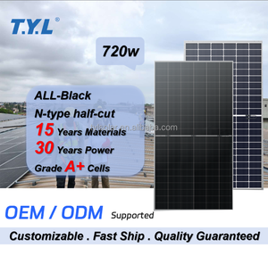 Module solaire monocristallin en verre T.Y.L 720W, efficacité 23,2%, technologie PERC, faible taux d'atténuation - Product Image 1