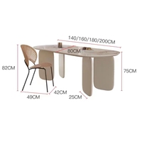 Table de salle à manger en bois massif, assiette de roche ovale, bureau moderne simple, table de salon pour la famille
